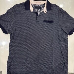 Ted Baker Navy and Cream Polo Shirt